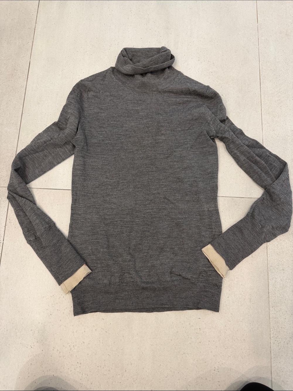 Burberry Gray Turtleneck Sweater - Classic Lightweight Knit